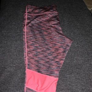 NEON PINK & BLACK WORKOUT LEGGINGS (Plus Size)